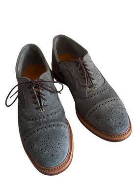 Allen Edmonds Strandmok Cap-toe Oxford Suede Shoes Men 9.5 Grey